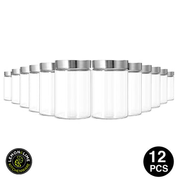 Lemon & Lime 1.25L ALTO GLASS JAR STAINLESS STEEL LID 12PCS