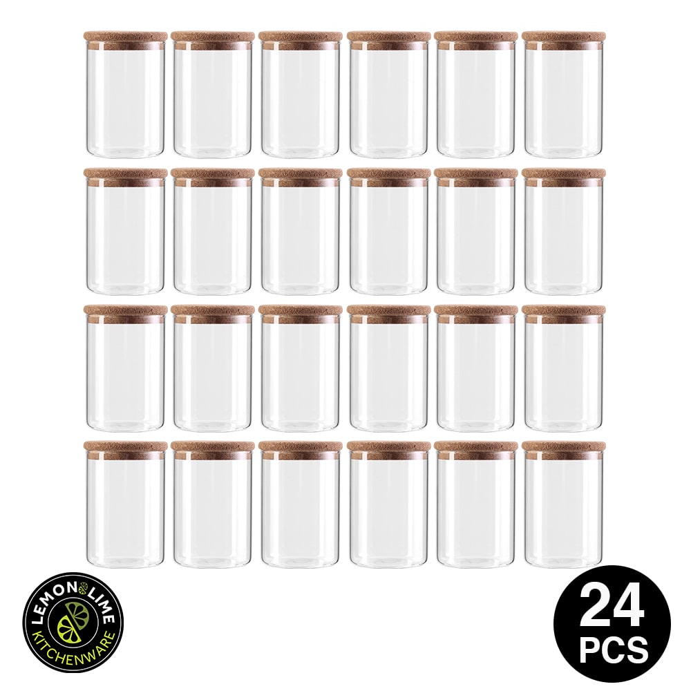 Lemon & Lime 300ML STOCKHOLM GLASS CANISTER CORK LID 24PCS