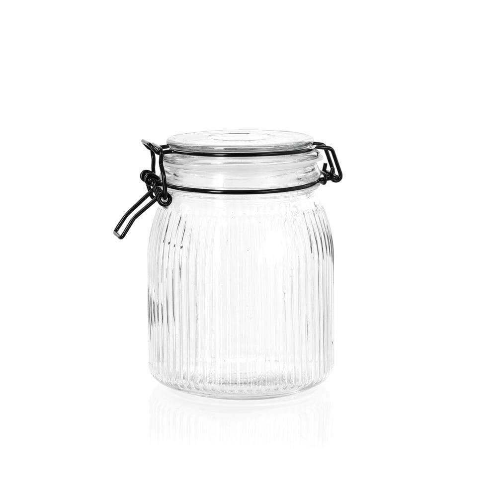 Lemon & Lime 1L FIDO STRIPE CLIP JAR 12PC