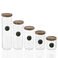 Lemon & Lime 1L WOOD END GLASS CANISTER 12PC