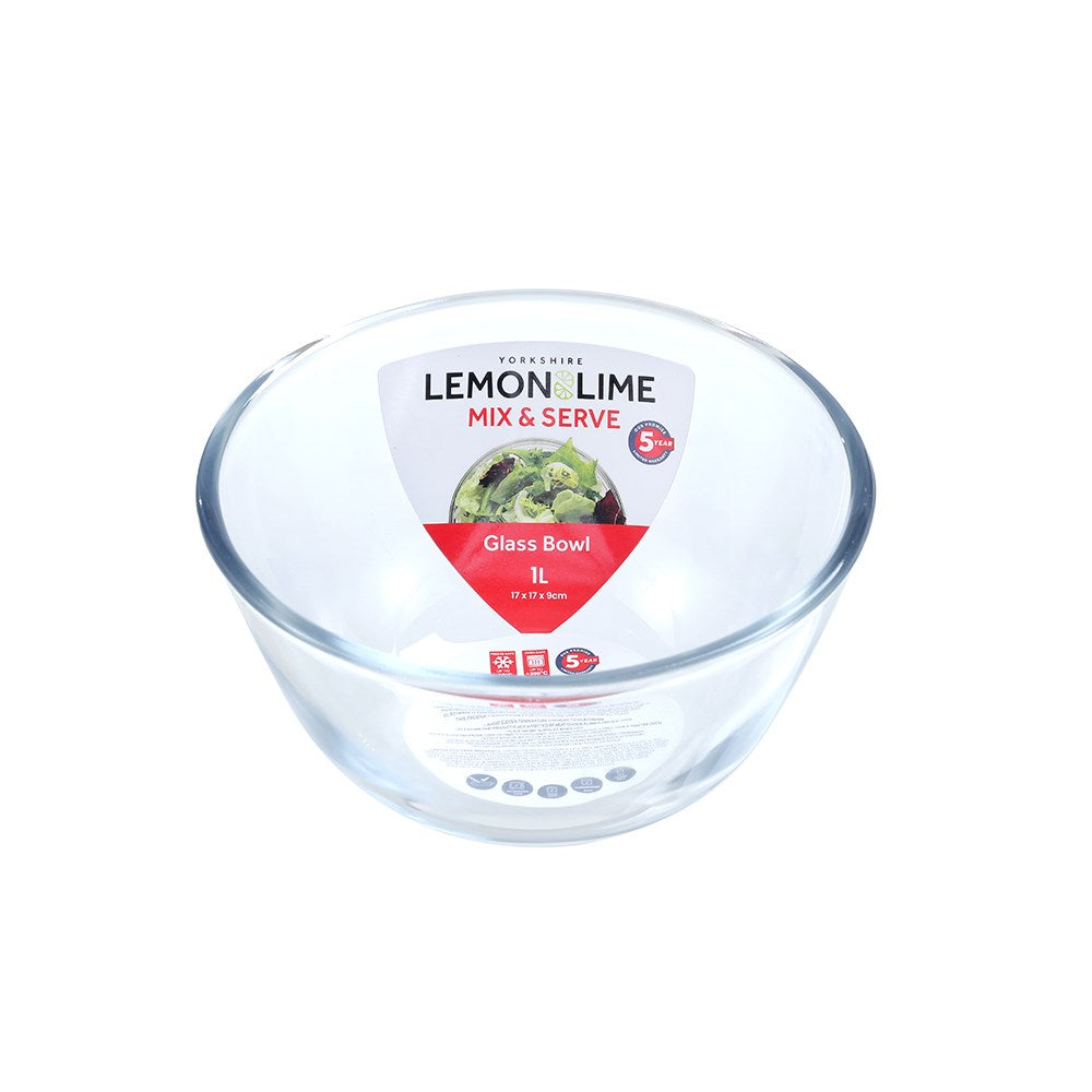 Lemon & Lime YORKSHIRE GLASS MIXING BOWL 1L 17X17X9CM 