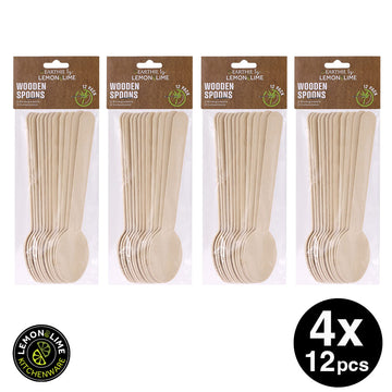 Lemon & Lime ECO WOODEN SPOONS 15.5CM - 48PC