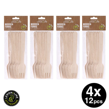 Lemon & Lime ECO WOODEN FORKS 15.5CM - 48PC