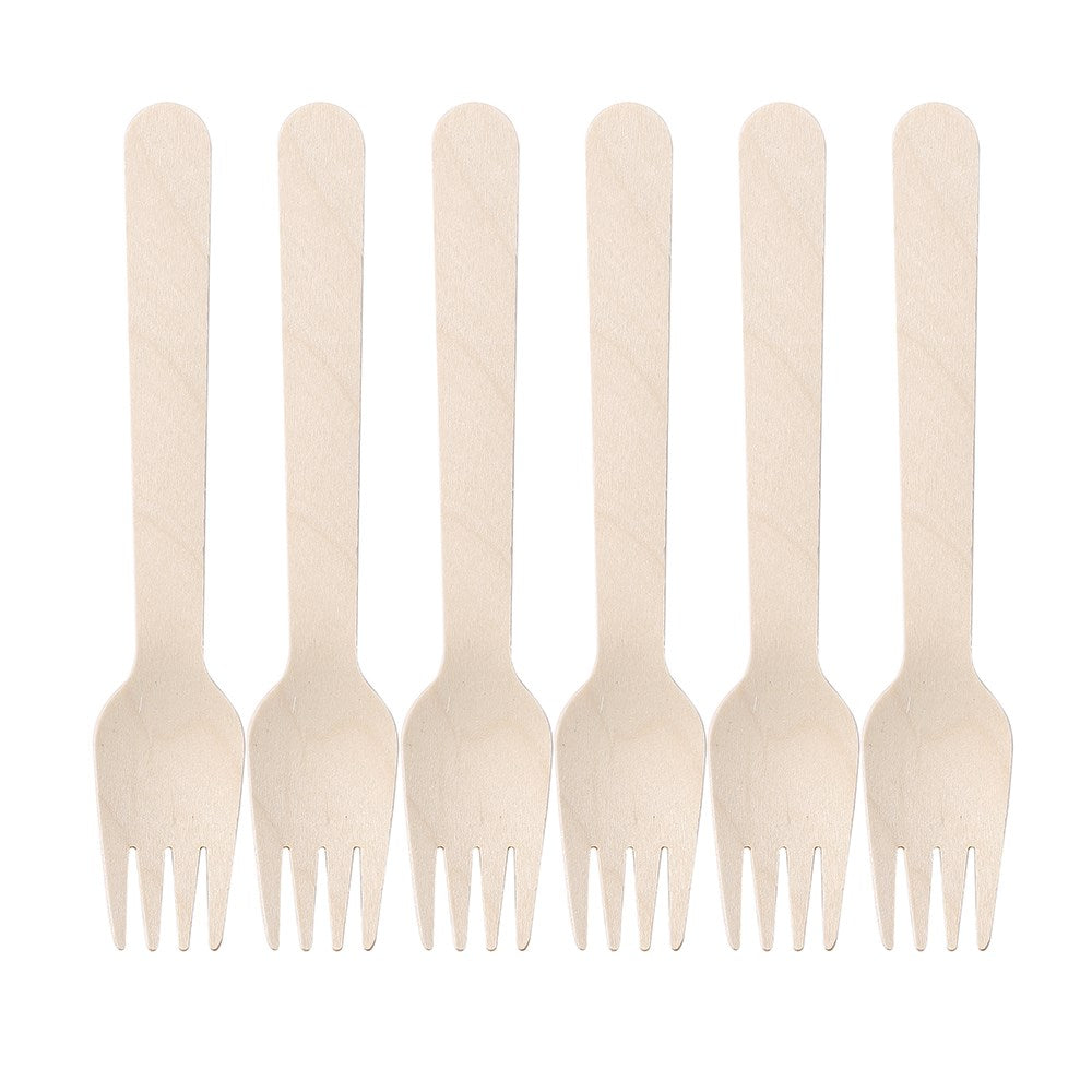 Lemon & Lime ECO WOODEN FORKS 15.5CM 12PK