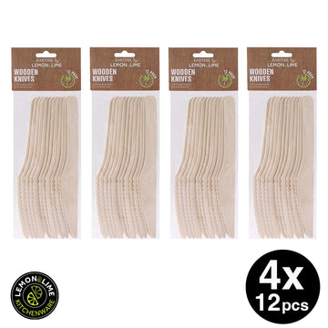 Lemon & Lime ECO WOODEN KNIVES 16.5CM - 48PC