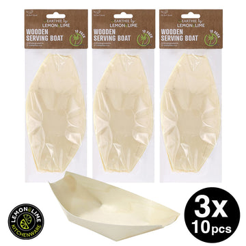 Lemon & Lime ECO WOOD SERVING BOAT 13.5X7.5CM - 24PC