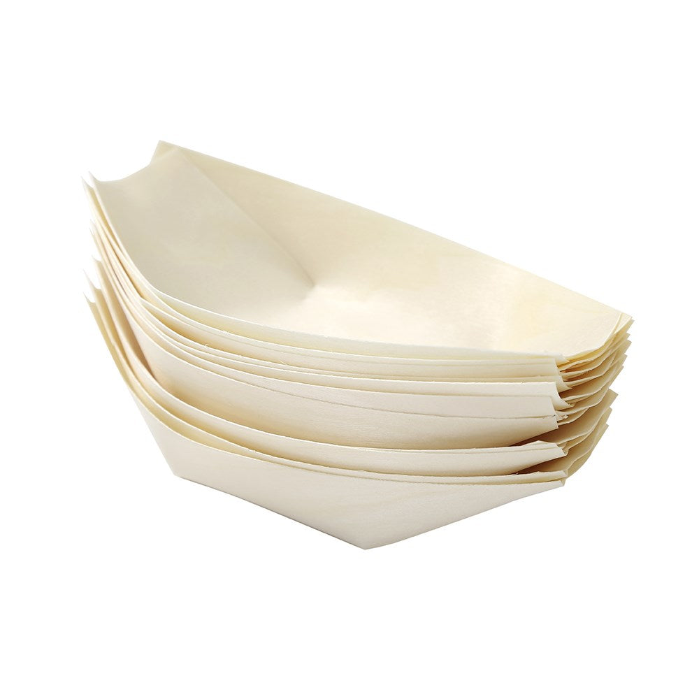 Lemon & Lime ECO WOOD SERVING BOAT 13.5X7.5CM 10PK