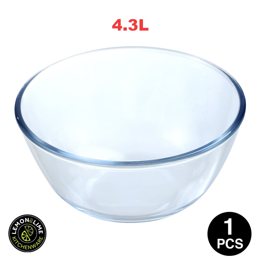 Lemon & Lime YORKSHIRE GLASS BAKEWARE MIXING BOWL 4.3L 27X27X12.5CM