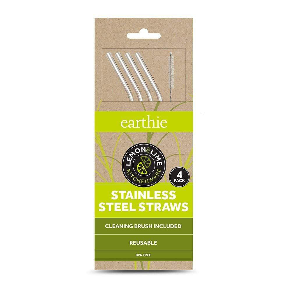 Lemon & Lime  ECO 4PCS STAINLESS STEEL STRAWS BONUS CLEANING BRUSH