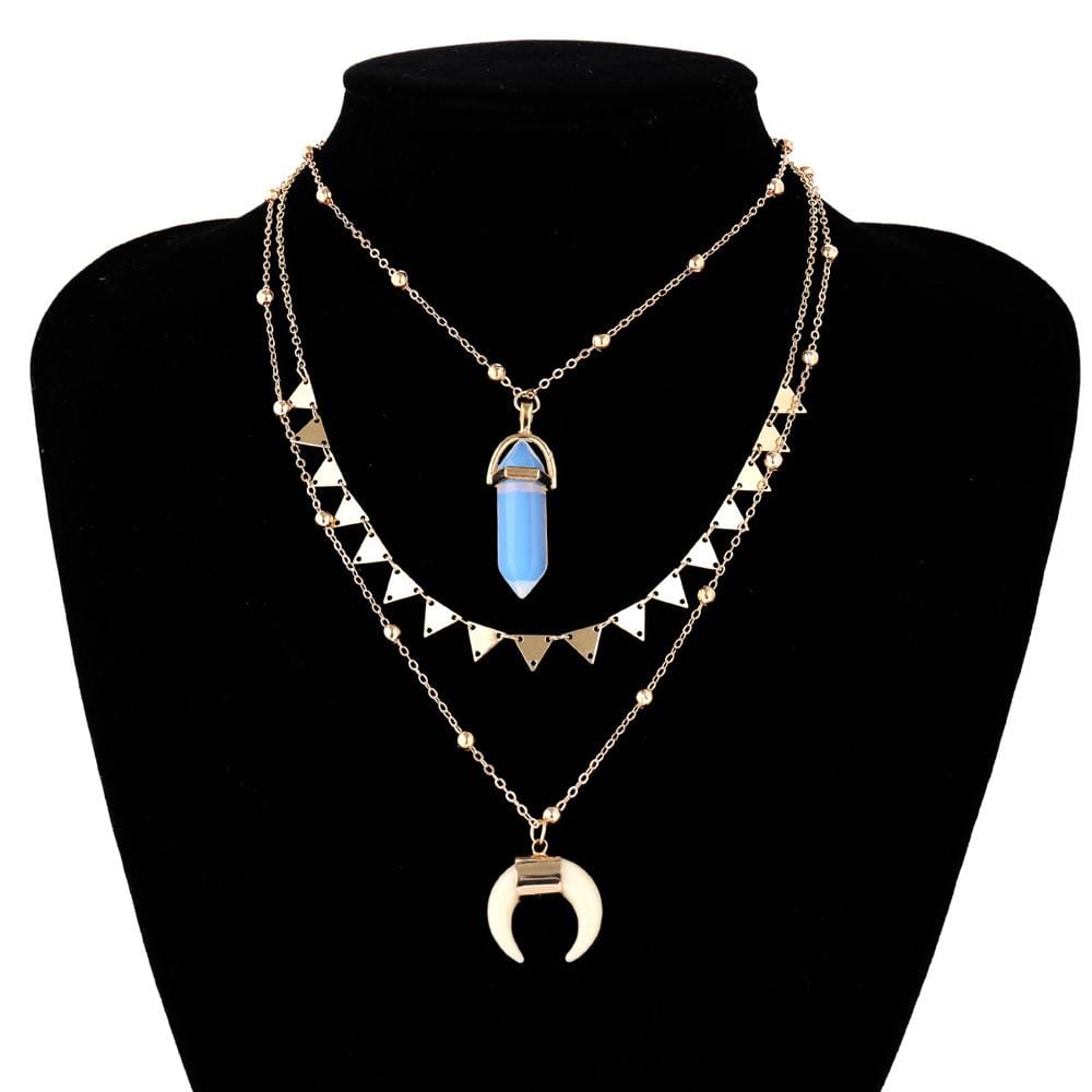 Multilayer 3 Piece Night Sky inspired Layering Gold Necklace - Brilliant Co