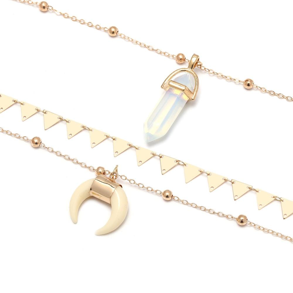 Multilayer 3 Piece Night Sky inspired Layering Gold Necklace - Brilliant Co