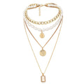 Multilayer 4 Piece Funky and Trendy White Resin Layering Gold Necklace - Brilliant Co