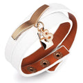 Genuine Cow Leather Wrap Bracelet With Letter 'S'