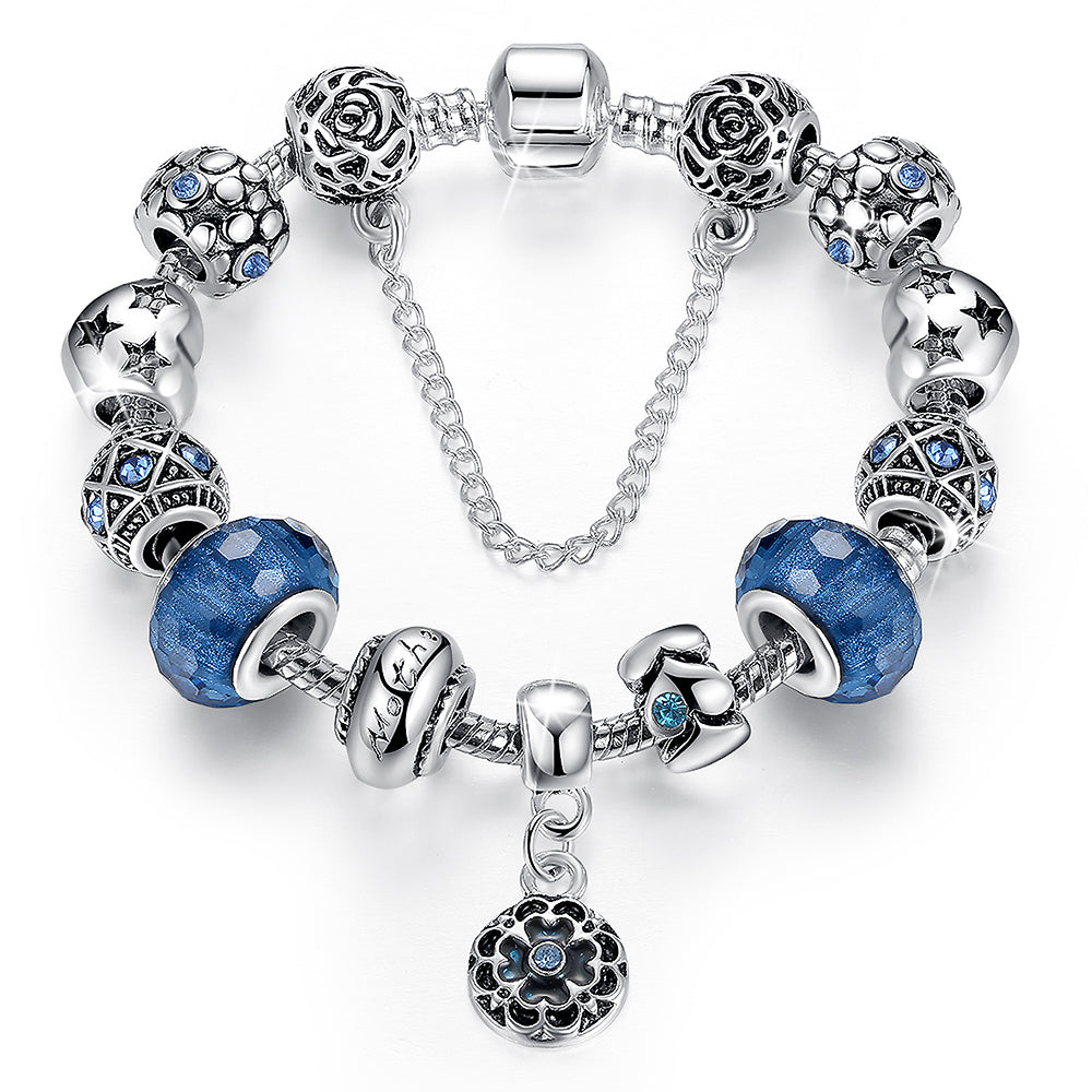 Pandora Inspired Full Set Beaded Charm Bracelet