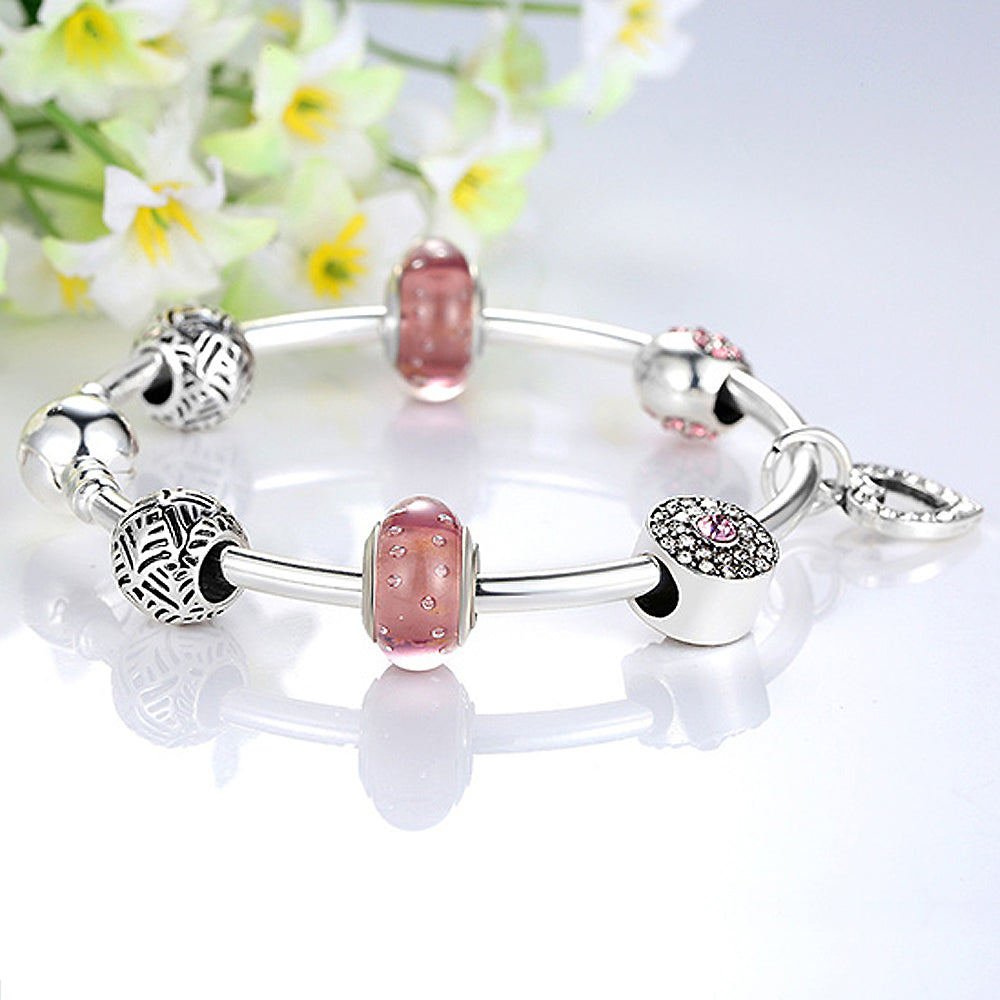 Pandora Inspired Full Set Beaded Charm Bracelet