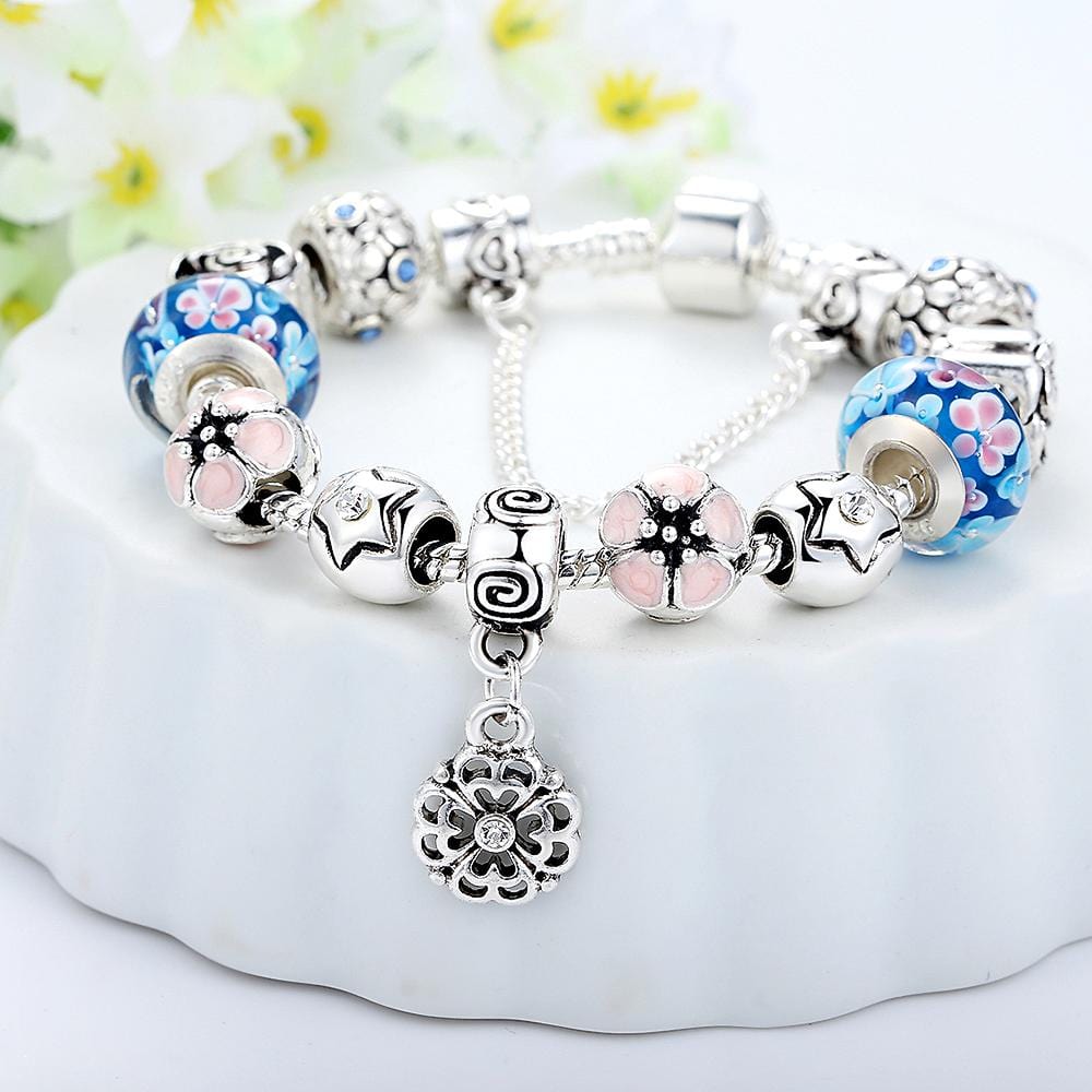 Pandora Inspired Full Set Beaded Charm Bracelet