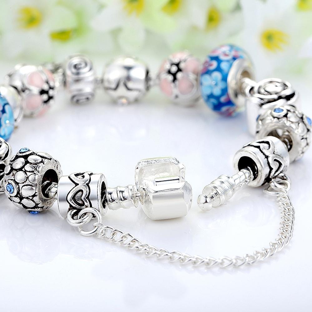 Pandora Inspired Full Set Beaded Charm Bracelet