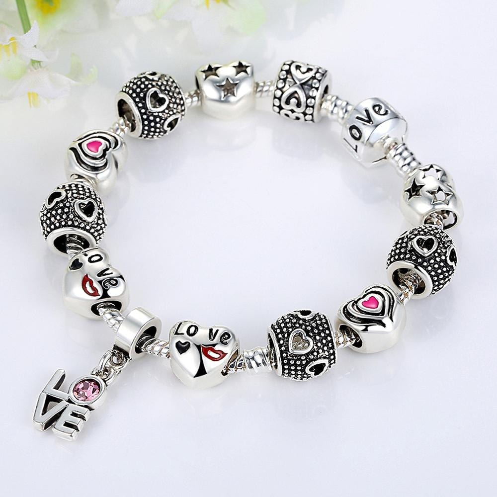 Pandora Inspired Full Set Beaded Charm Bracelet