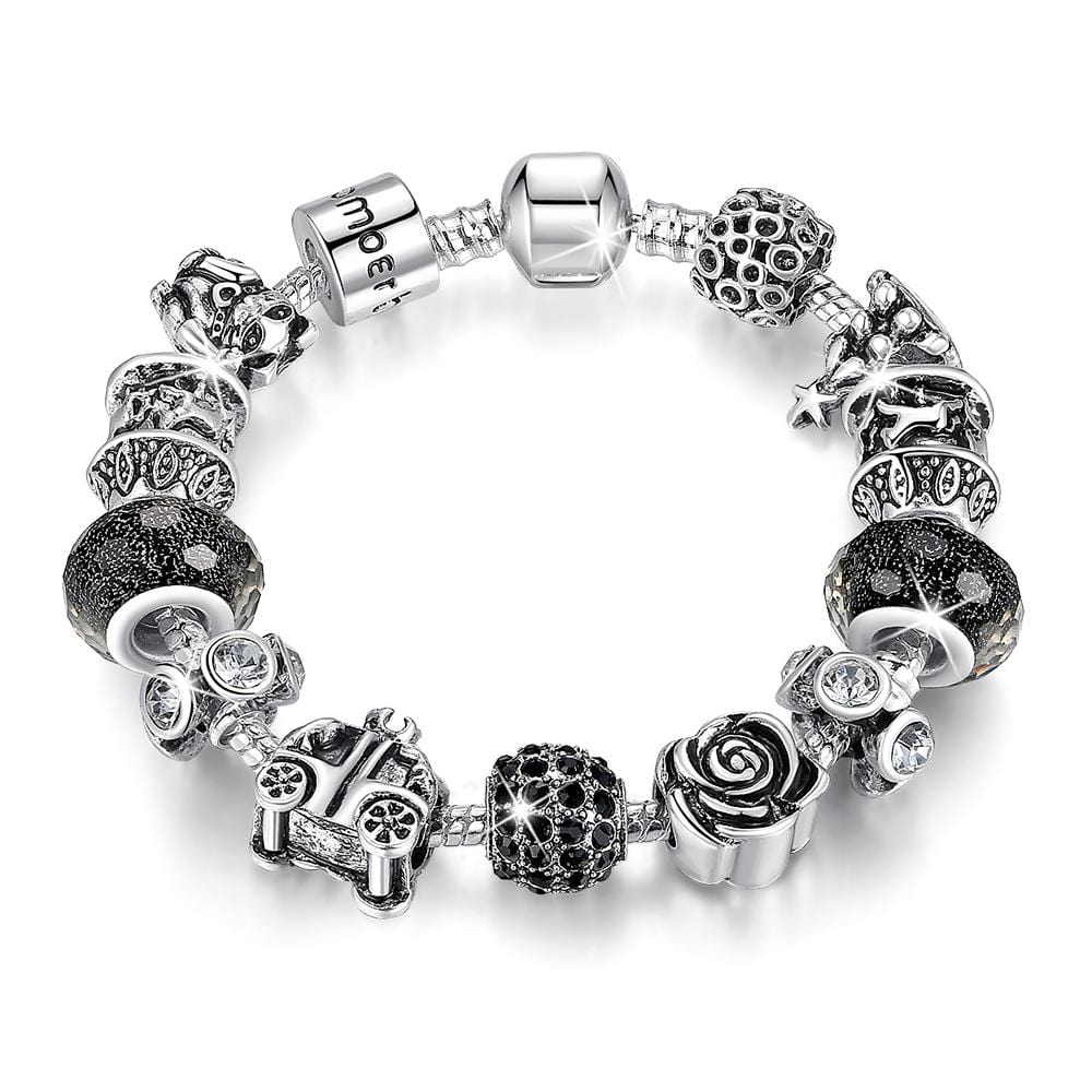 Pandora Inspired Full Set Beaded Charm Bracelet