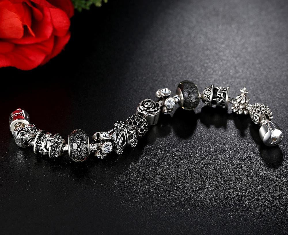 Pandora Inspired Full Set Beaded Charm Bracelet