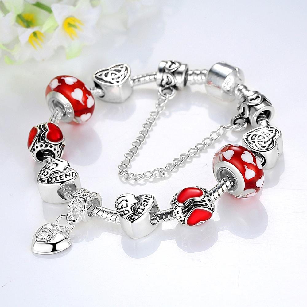 Pandora Inspired Full Set Beaded Charm Bracelet