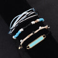 Bohemian 4-Piece Charm Bead Bracelet Set