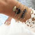Bohemian 5-Piece Charm Bead Bracelet Set