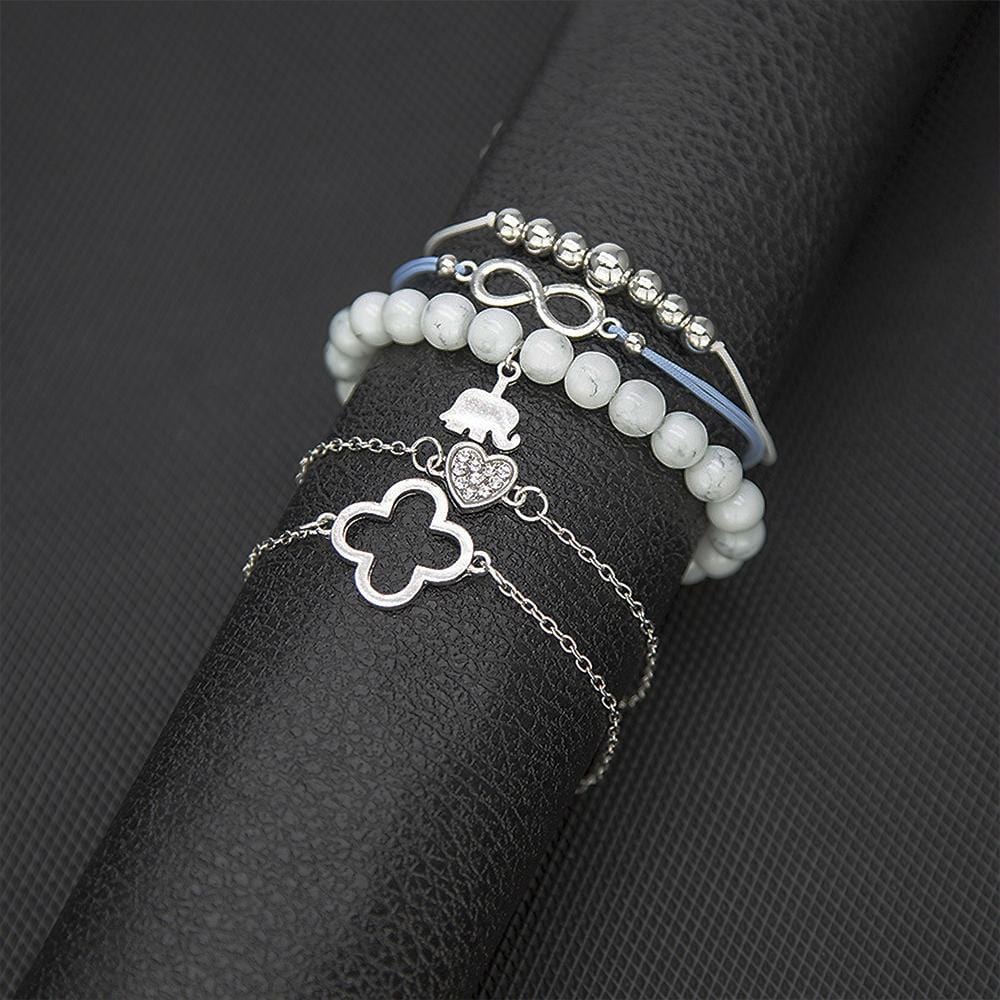 Bohemian 5-Piece Charm Bead Bracelet Set
