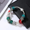 Pandora Inspired Full Set Beaded Charm Bracelet - GreenRed