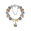Pandora Inspired Full Set Beaded Charm Bracelet - Champagne