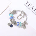 Pandora Inspired Full Set Beaded Charm Bracelet - Blue