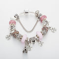 Pandora Inspired Full Set Beaded Charm Bracelet - Blush