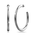 Silver Open Cut C-Hoop Earrings