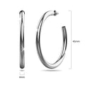 Silver Open Cut C-Hoop Earrings