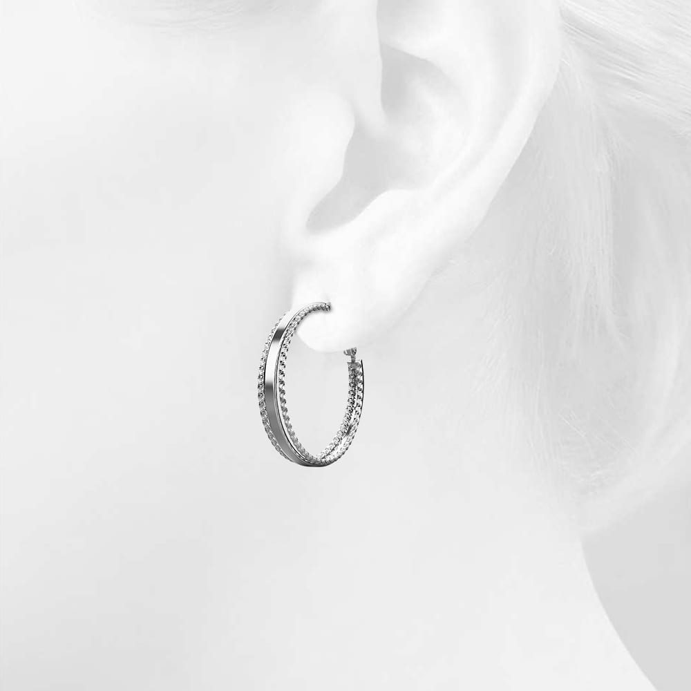 Silver Whimsical Hoop Earrings