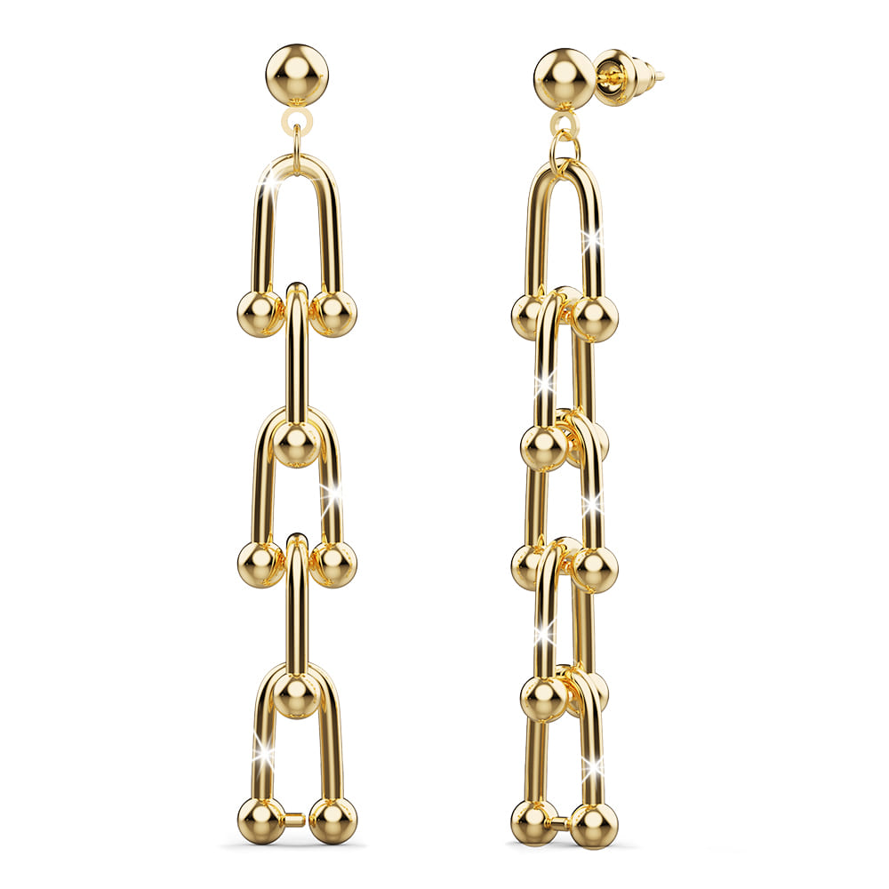 Dania U-Link Chain Earrings In Gold