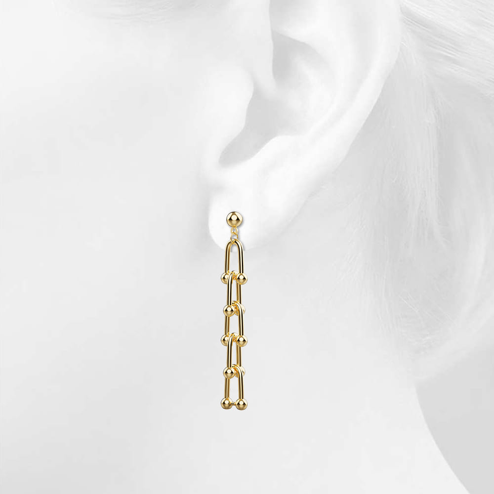 Dania U-Link Chain Earrings In Gold