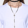 Multilayer 3 Piece Choker Doughnut Cross Layering Gold Necklace - Brilliant Co