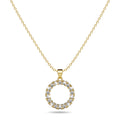 Crystal Halo Gold Necklace