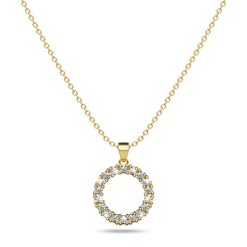 Crystal Halo Gold Necklace