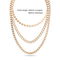 Tri-Muna Layered Mix Chain Necklace