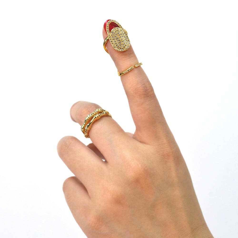 Junky Rings Adjustable Chunky Gold Raptor Joint Ring