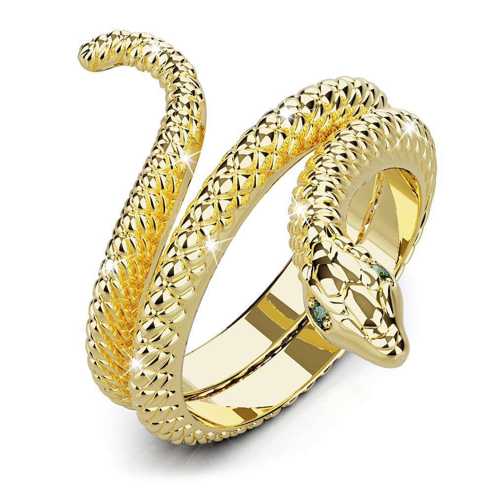 Coiled Snake Ring In Gold