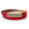 Leather Belt With Gold Buckle Red - Brilliant Co