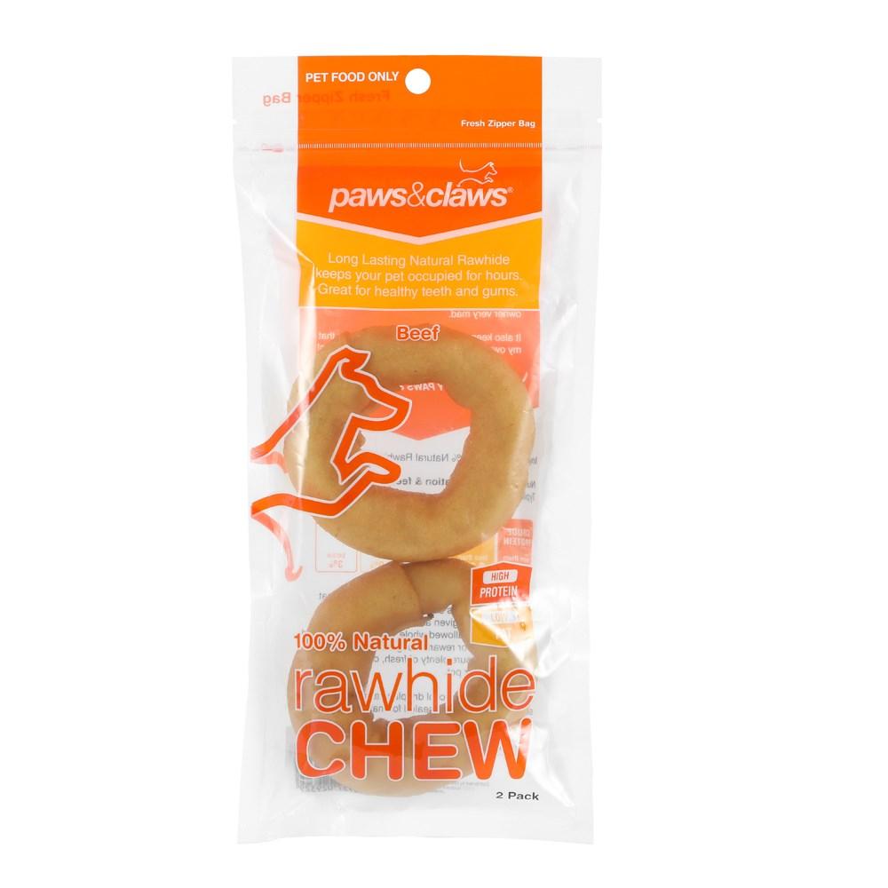 Paws & Claws BEEF RAWHIDE RINGS 3PK - Brilliant Co
