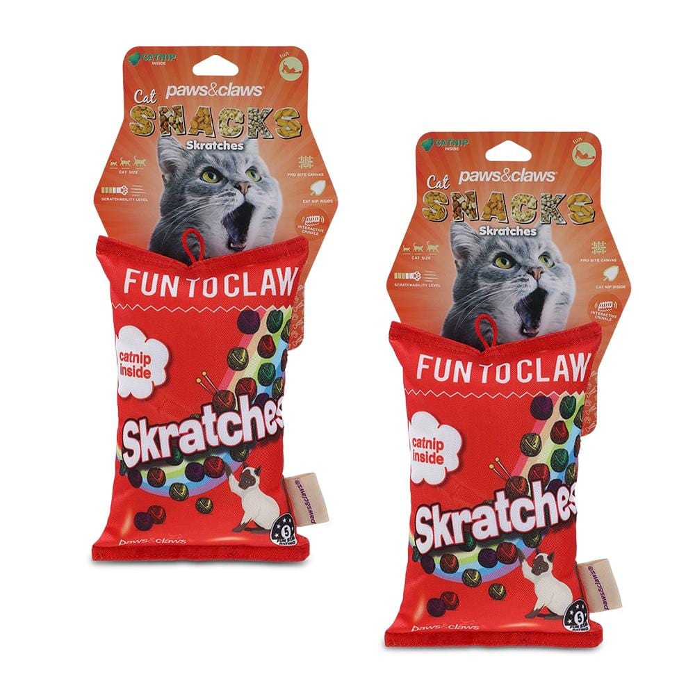 Paws & Claws SKRATCHES LOLLIES SNACKS OXFORD TOY WITH CATNIP 2PCS - Brilliant Co