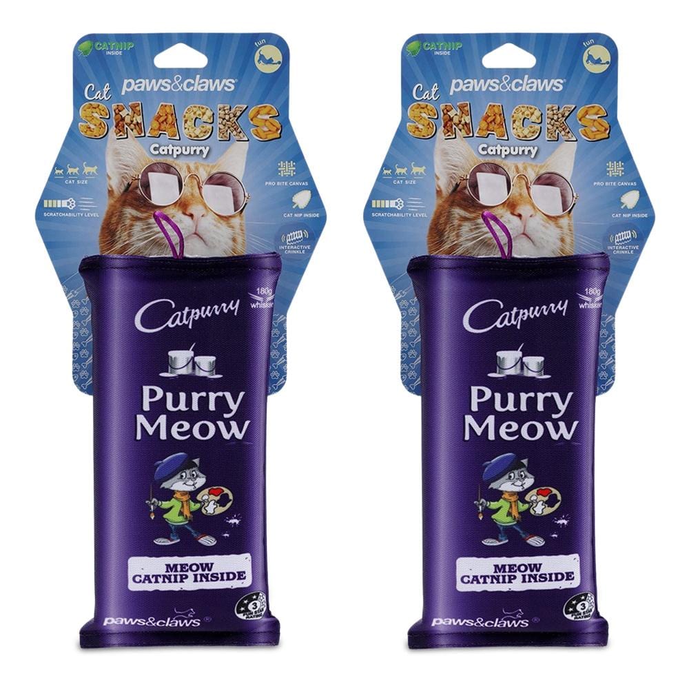 Paws & Claws CATPURRY CHOC SNACKS OXFORD TOY WITH CATNIP 2PCS - Brilliant Co