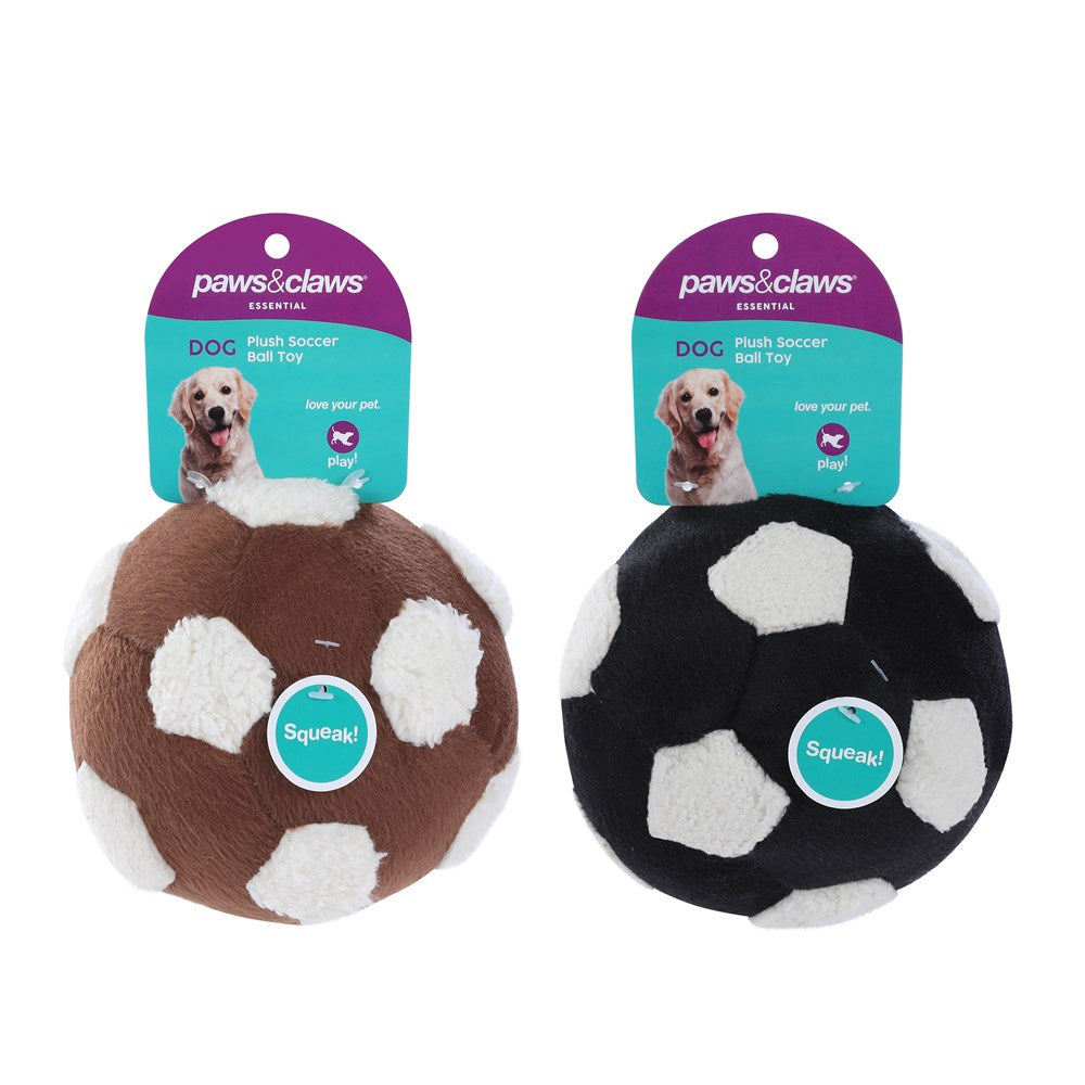 Paws & Claws 13CM PLUSH SOCCER BALL WITH SQUEAKER PET TOY