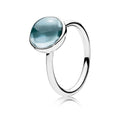 Aqua Blue Medium Droplet Feature Ring - Brilliant Co