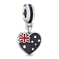 Australian Flag Heart Dangle Charm - Brilliant Co